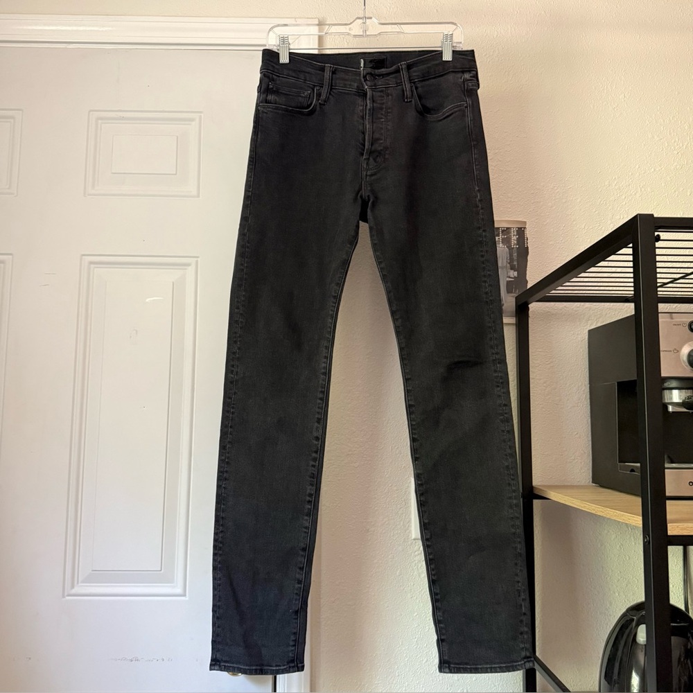 MOTHER men’s black the soul‎ taker slim straight  cotton blend stretch jeans